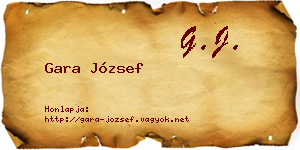 Gara József névjegykártya